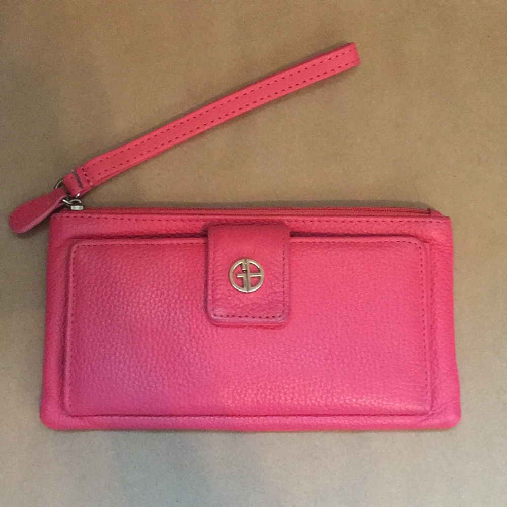 Gianni Bernini Coral Wallet w/ Wristlet Strap